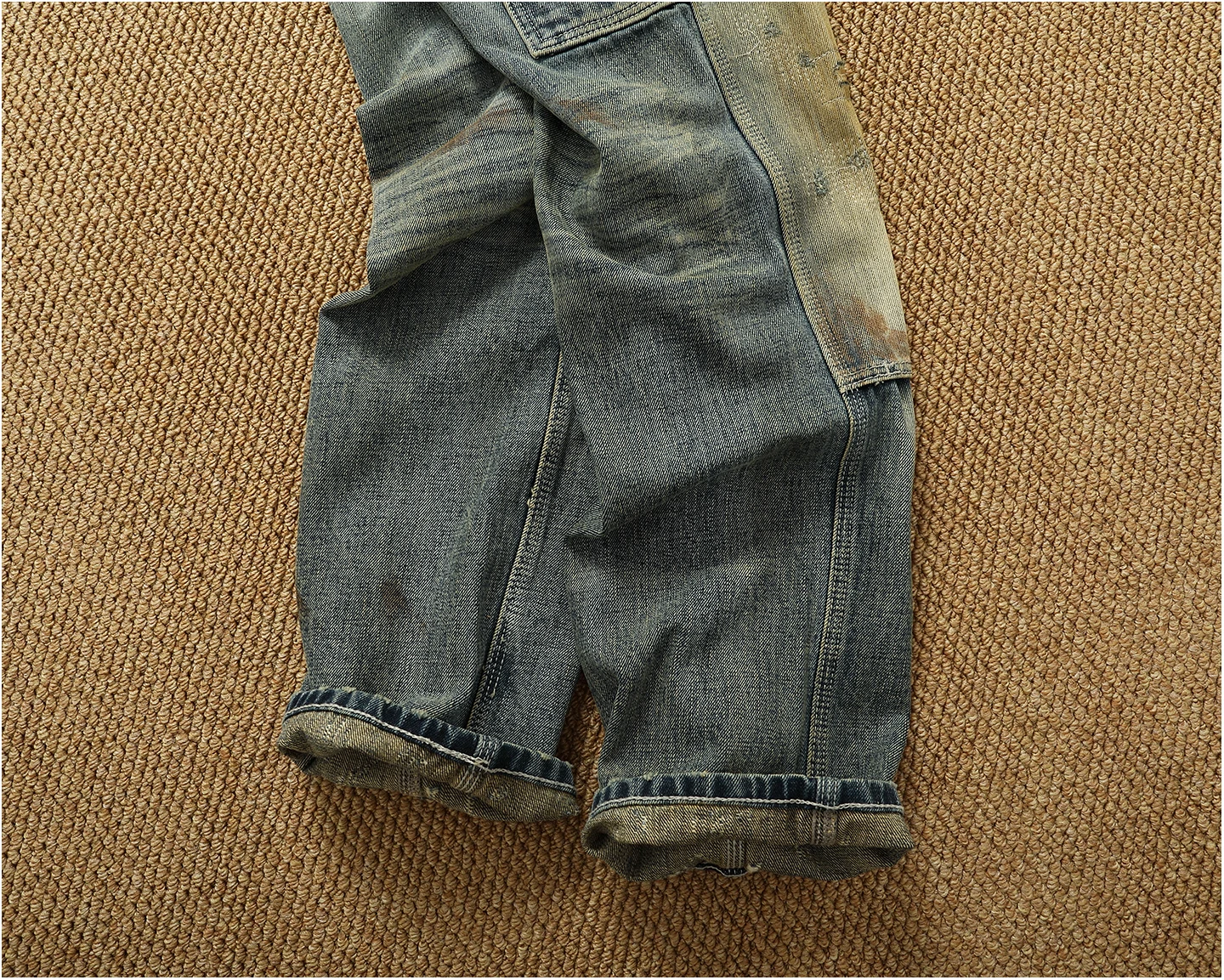 High OZ Heavy Duty Work Jeans Men's Patch Oil Dirty Wash Heavy Industry Washable Lumberjack Pants