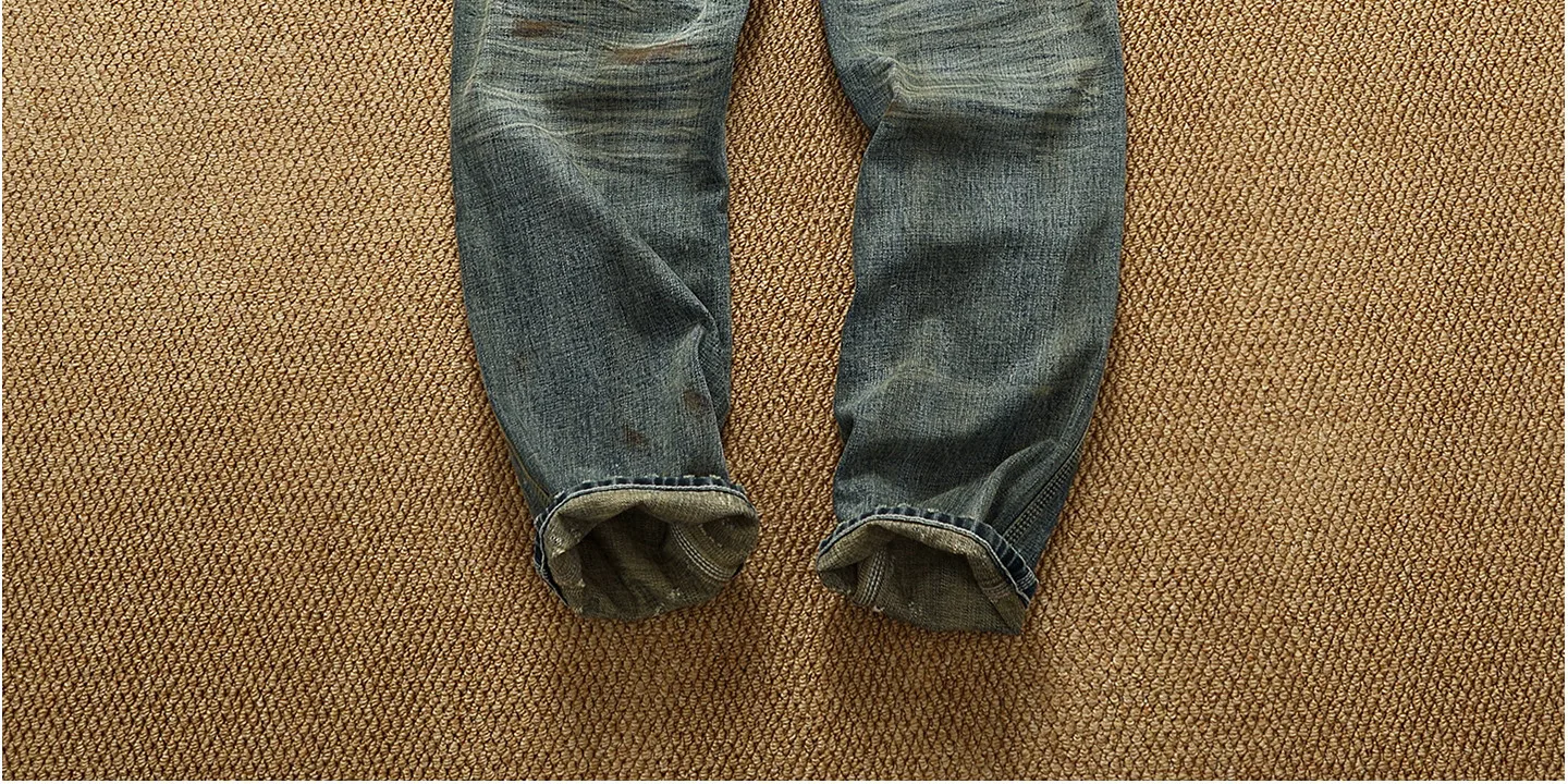 High OZ Heavy Duty Work Jeans Men's Patch Oil Dirty Wash Heavy Industry Washable Lumberjack Pants