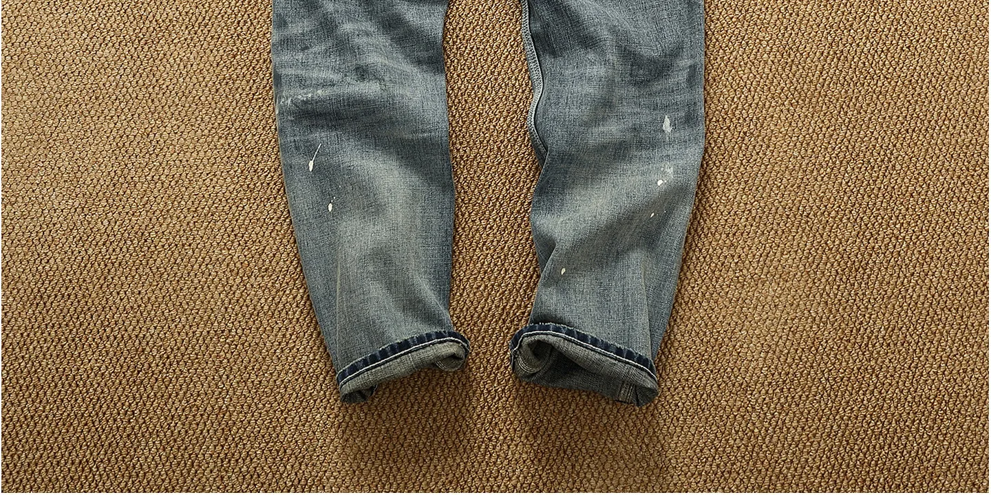 High OZ Heavy Duty Work Jeans Men's Patch Oil Dirty Wash Heavy Industry Washable Lumberjack Pants