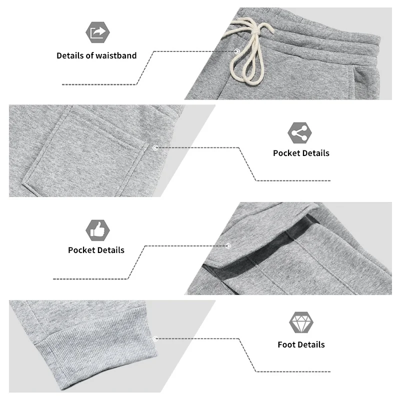 Men's 1-piece Fleece-lined Zip-up Hoodie with 2-piece Multi-zip Pocket Workwear Casual Pants Winter Street Sports Set