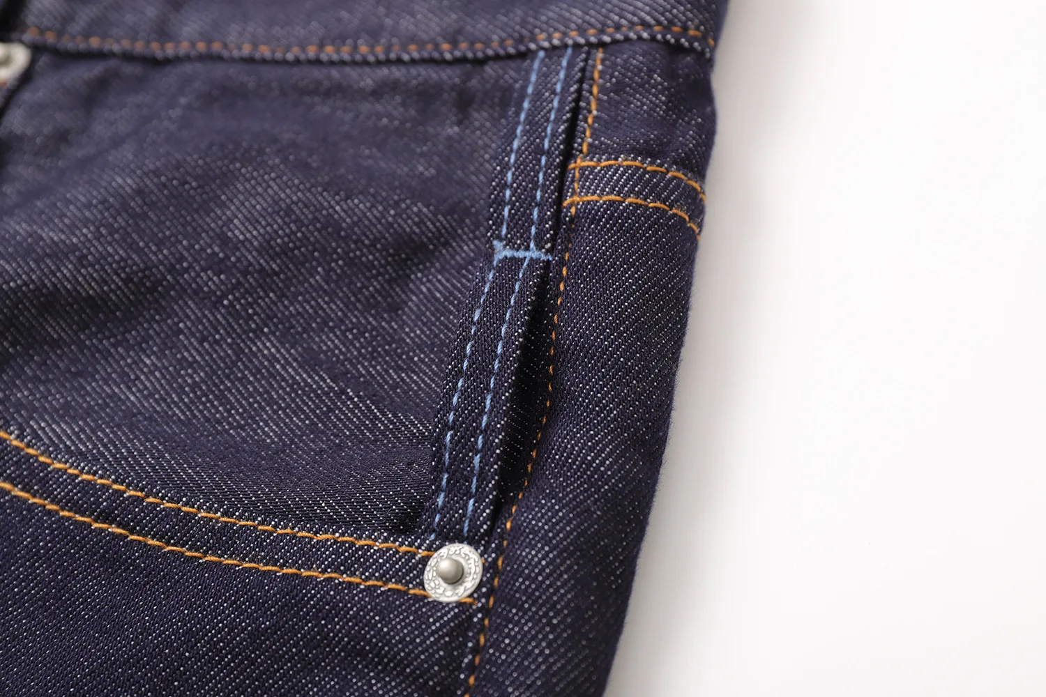 12oz 26SS Indigo Blue Lyocell Anti-Fade A-Line Curved-Cut Lightweight Comfortable Casual Denim Jeans for Men and Women Summer