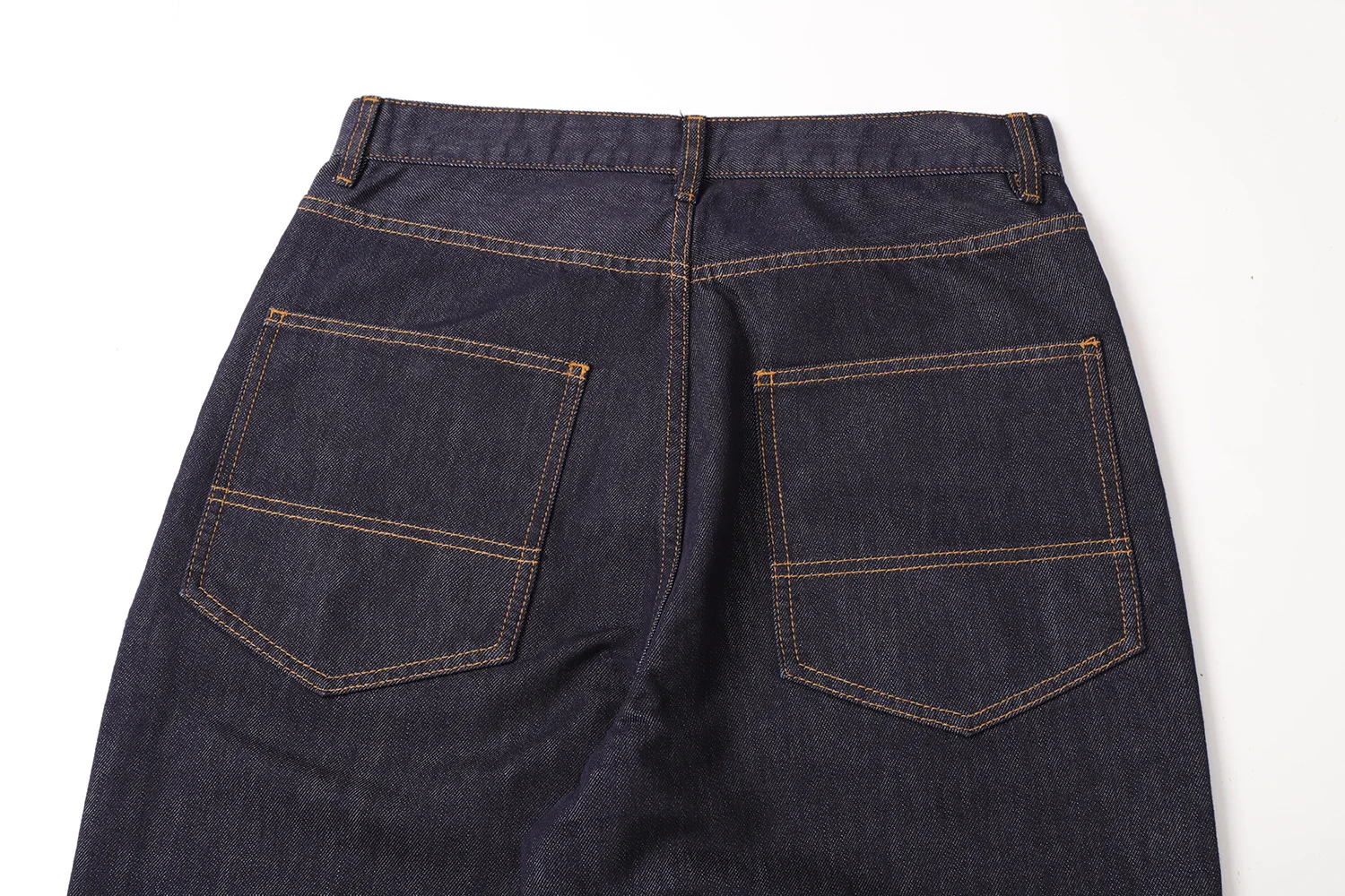 12oz 26SS Indigo Blue Lyocell Anti-Fade A-Line Curved-Cut Lightweight Comfortable Casual Denim Jeans for Men and Women Summer