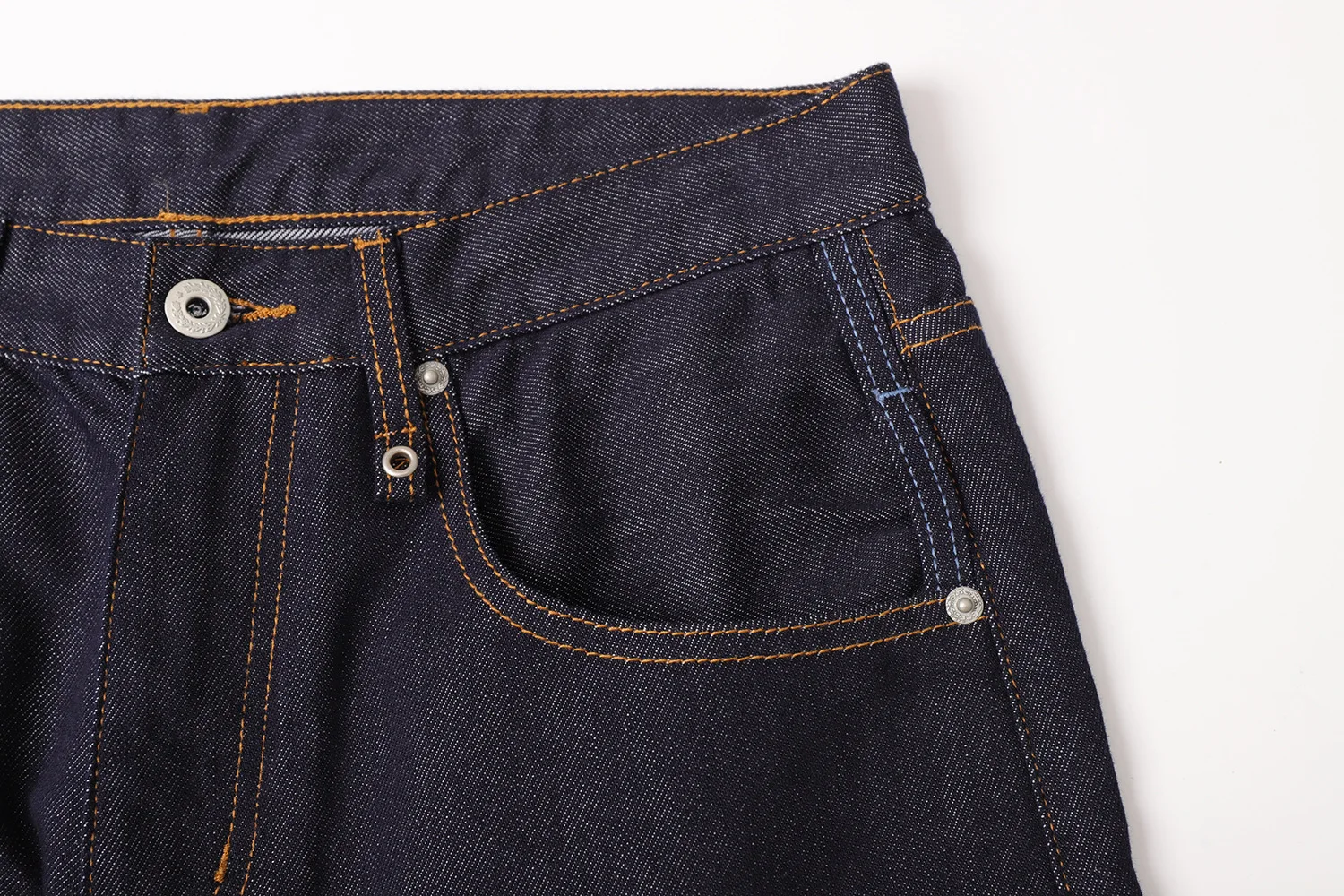 12oz 26SS Indigo Blue Lyocell Anti-Fade A-Line Curved-Cut Lightweight Comfortable Casual Denim Jeans for Men and Women Summer