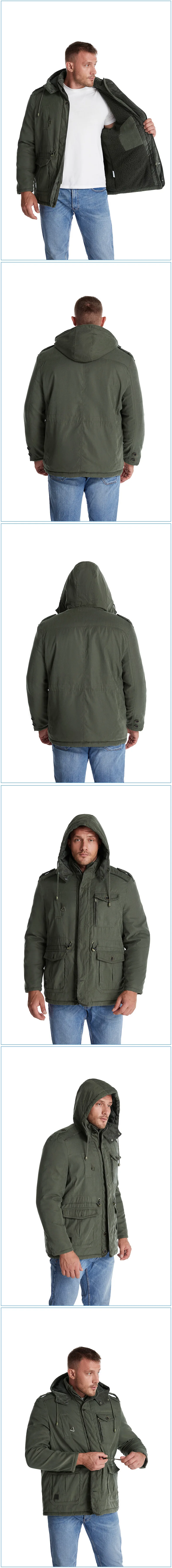 Pop Winter Fleece Parkas Men Warm Windproof Jackets Thick Hooded Parka Coat Mens Fur Linner Outerwear Casual Cotton Padded Jacke