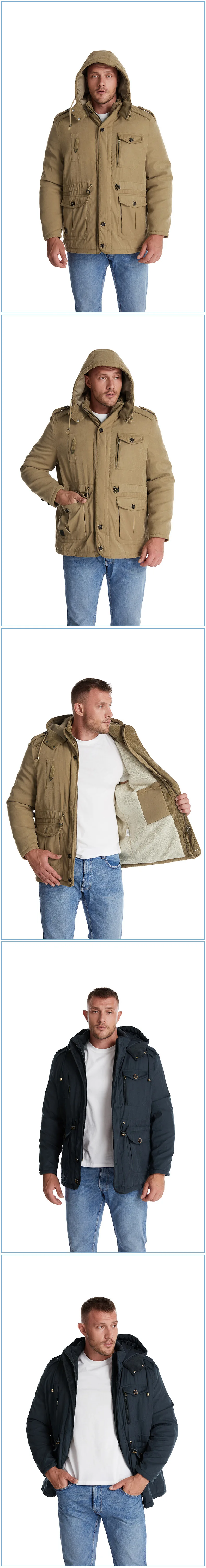 Pop Winter Fleece Parkas Men Warm Windproof Jackets Thick Hooded Parka Coat Mens Fur Linner Outerwear Casual Cotton Padded Jacke