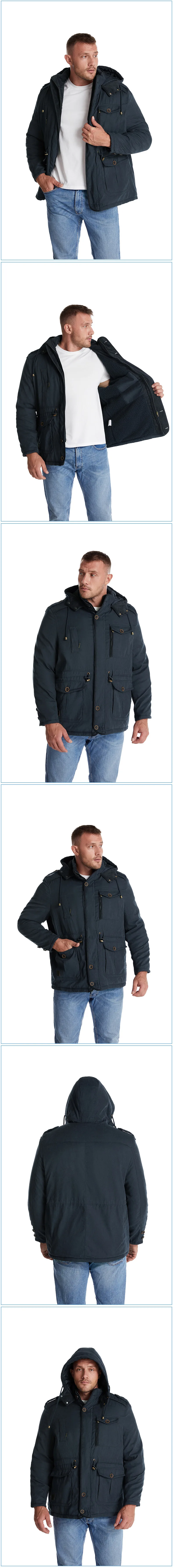 Pop Winter Fleece Parkas Men Warm Windproof Jackets Thick Hooded Parka Coat Mens Fur Linner Outerwear Casual Cotton Padded Jacke