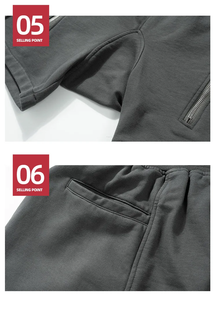 MIJKO Black Dark Grey Shorts Men Hip Hop Shorts Double Zipper Streetwear Fashion Short Pants 8327
