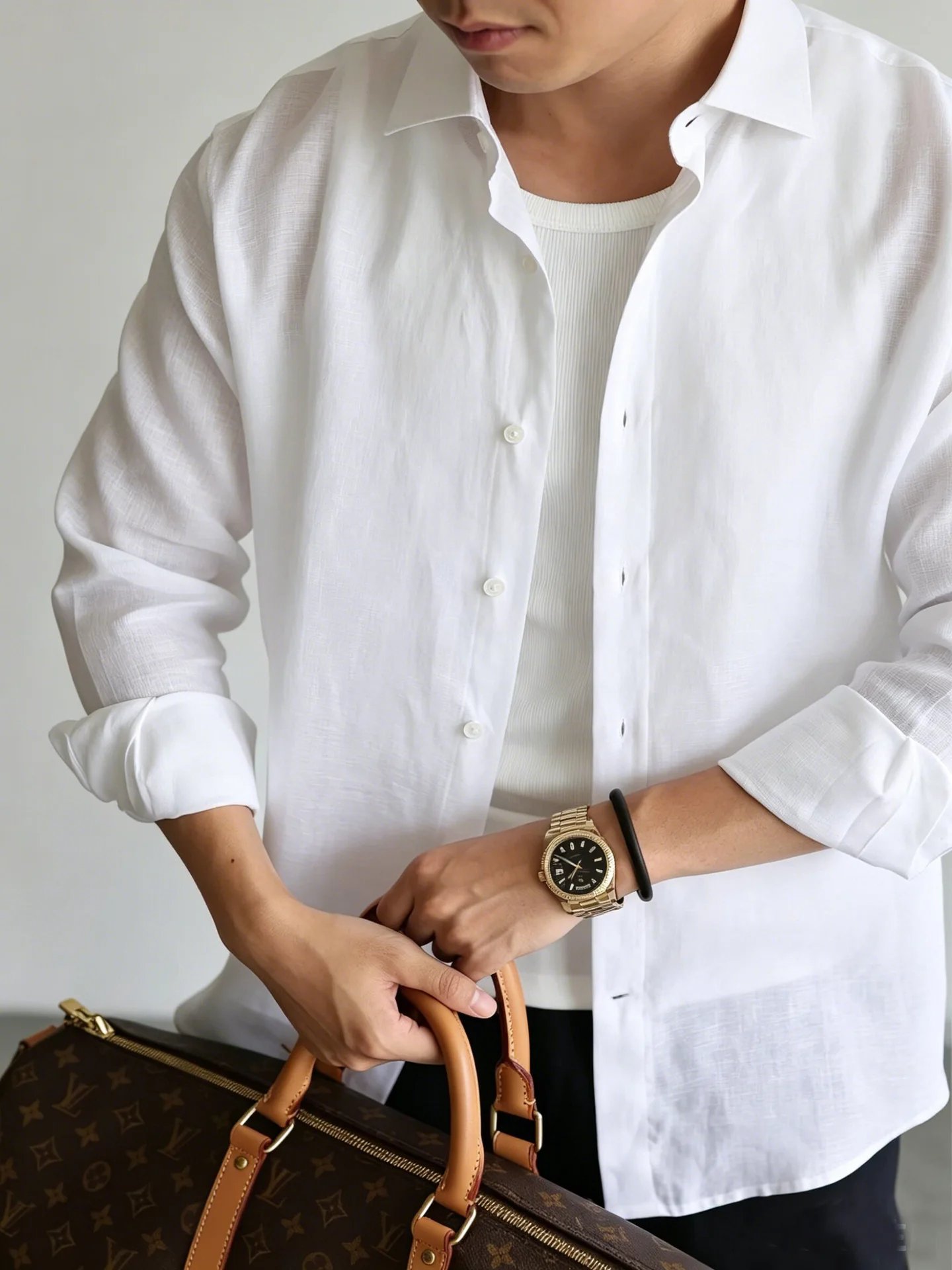Men's Italian 100% Linen Long-Sleeve Shirt Jacket Summer Daily Commute Old Money Style Loose Fit UV Protection