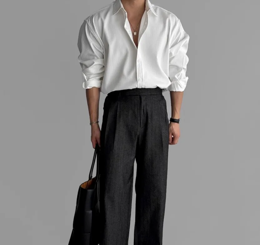 A Must-have Business Casual Shirt for Stylish Men, Men's Wear Made of Textured Fabric High-end Quality Fashionable Men's Shirts