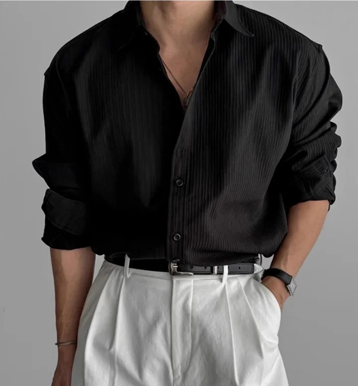 A Must-have Business Casual Shirt for Stylish Men, Men's Wear Made of Textured Fabric High-end Quality Fashionable Men's Shirts