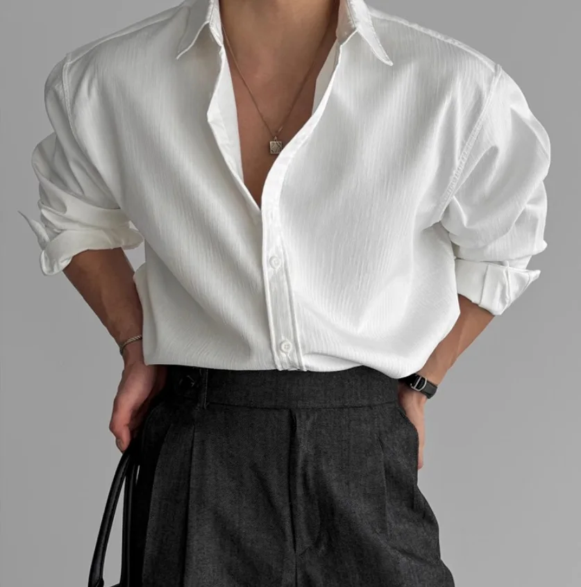 A Must-have Business Casual Shirt for Stylish Men, Men's Wear Made of Textured Fabric High-end Quality Fashionable Men's Shirts
