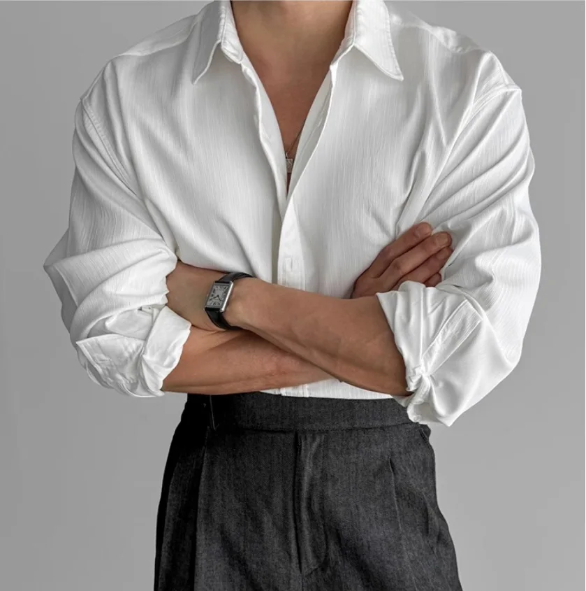 A Must-have Business Casual Shirt for Stylish Men, Men's Wear Made of Textured Fabric High-end Quality Fashionable Men's Shirts