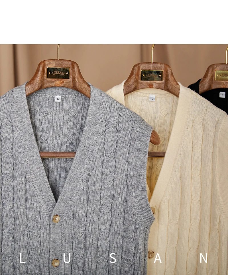 Vintage Japanese Style Casual Autumn and Winter Wool Jacquard Sleeveless Knitted Cardigan Vest British Small-Capital Vest