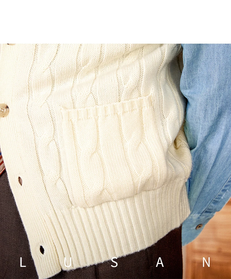 Vintage Japanese Style Casual Autumn and Winter Wool Jacquard Sleeveless Knitted Cardigan Vest British Small-Capital Vest