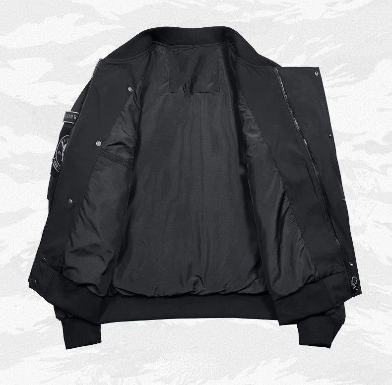 God of Death Bomber Jacket Chest Pocket Techwear Men Punk Hip Hop Tactical Streetwear Black Varsity Jackets Oversized MA1 Coats