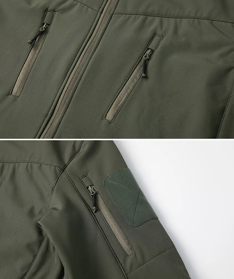 Men's Waterproof Softshell Tactical Jacket Winter Windproof Fleece Hoodie Jacket Outdoor Hiking Skiing Windbreaker Coat