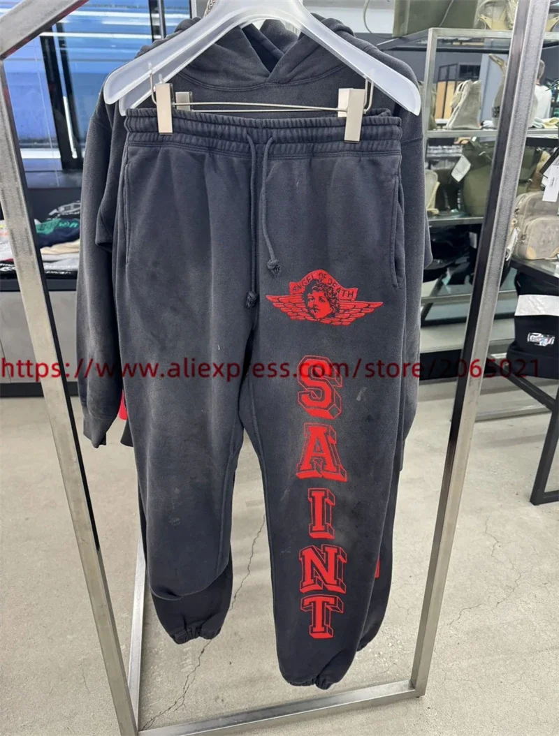 Washed Angel Saint Hoodie Men Women Damaged Pullovers Hooded