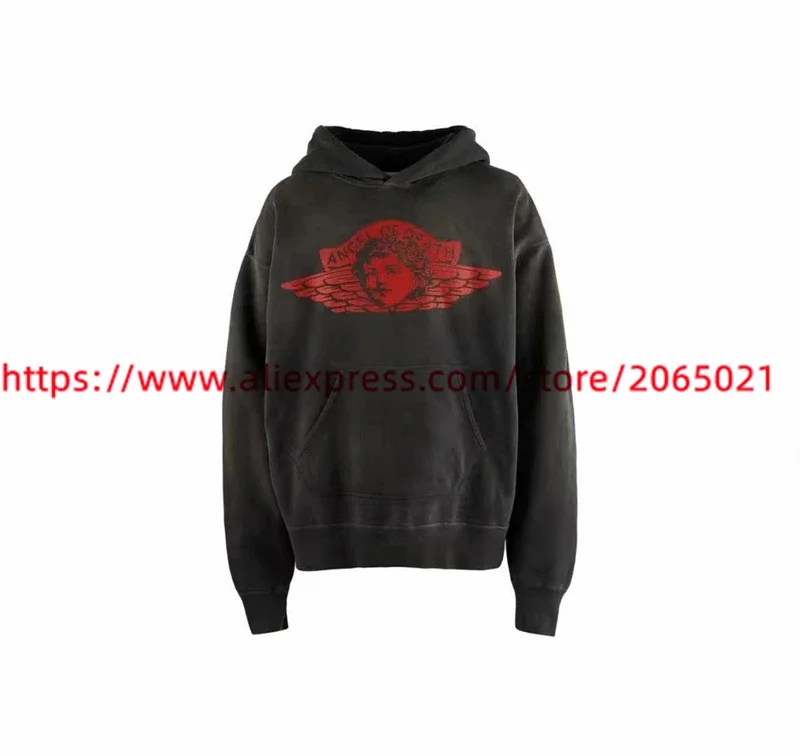 Washed Angel Saint Hoodie Men Women Damaged Pullovers Hooded