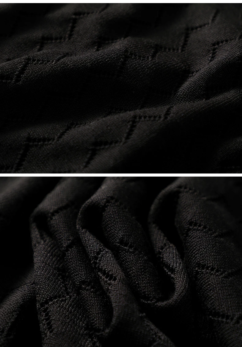 MVLYFLRT Men's T-Shirt Top Mulberry Silk Breathable Knit POLO Shirt Business Casual Lapel Hollow Short Sleeved Summer Shirt Thin