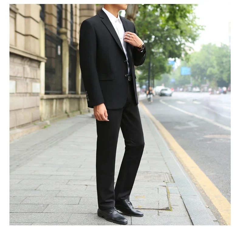 Men's M-10XL Spring New Wedding Fashion Handsome Suit Business Cargo Trousers Plus Size Two Sets Fat Friendly Clothing