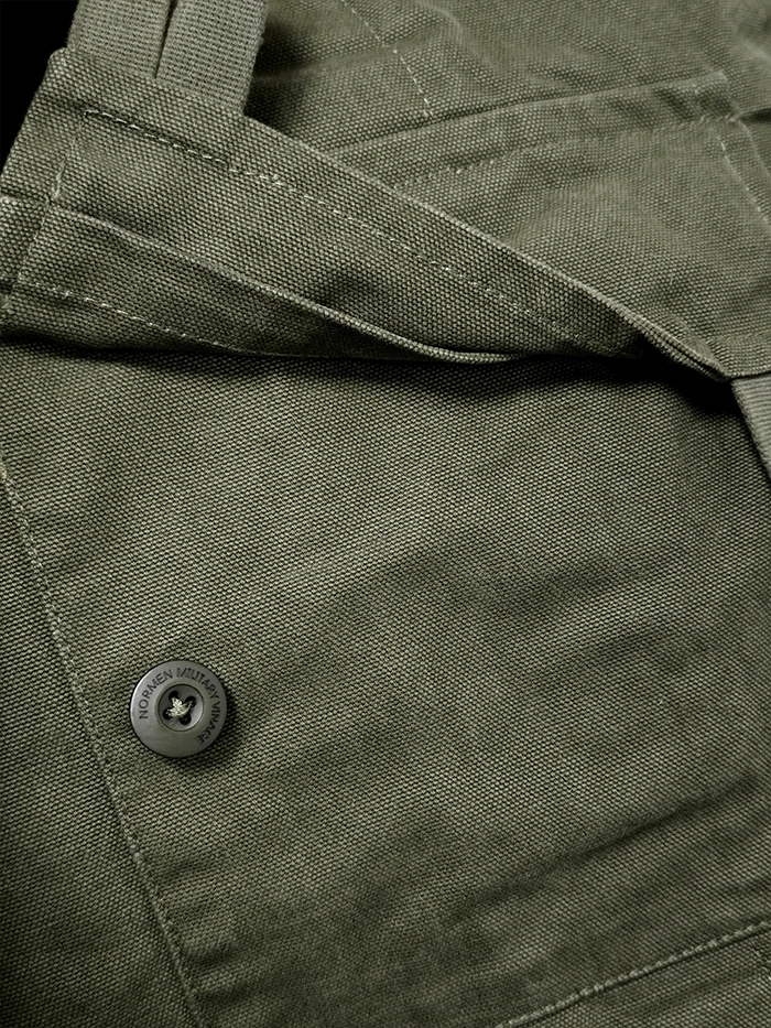 Swedish Motorcycle Jacket, Men's Retro Military Green Casual Cropped Jacket, 100% Cotton Canvas Workwear Asymmetric Safari Style