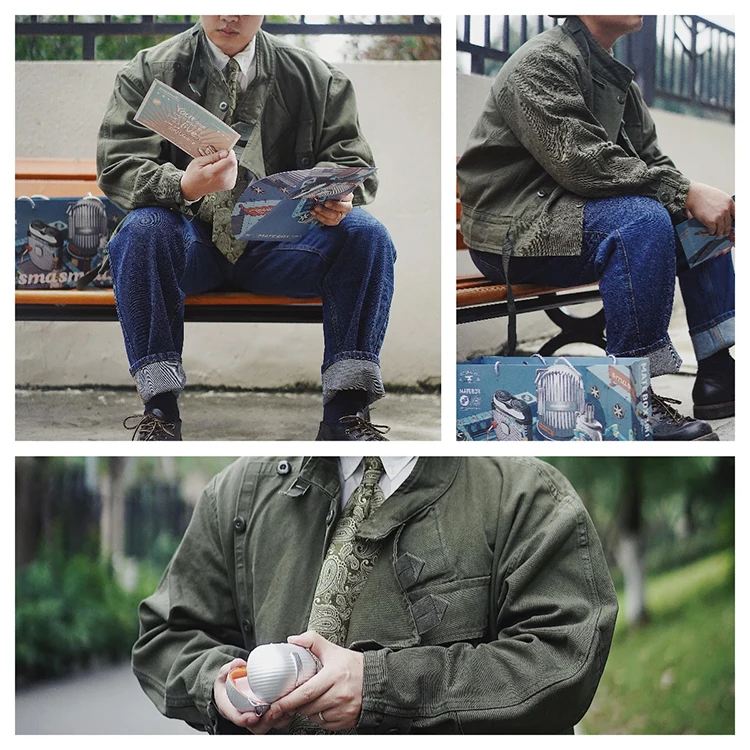 Swedish Motorcycle Jacket, Men's Retro Military Green Casual Cropped Jacket, 100% Cotton Canvas Workwear Asymmetric Safari Style