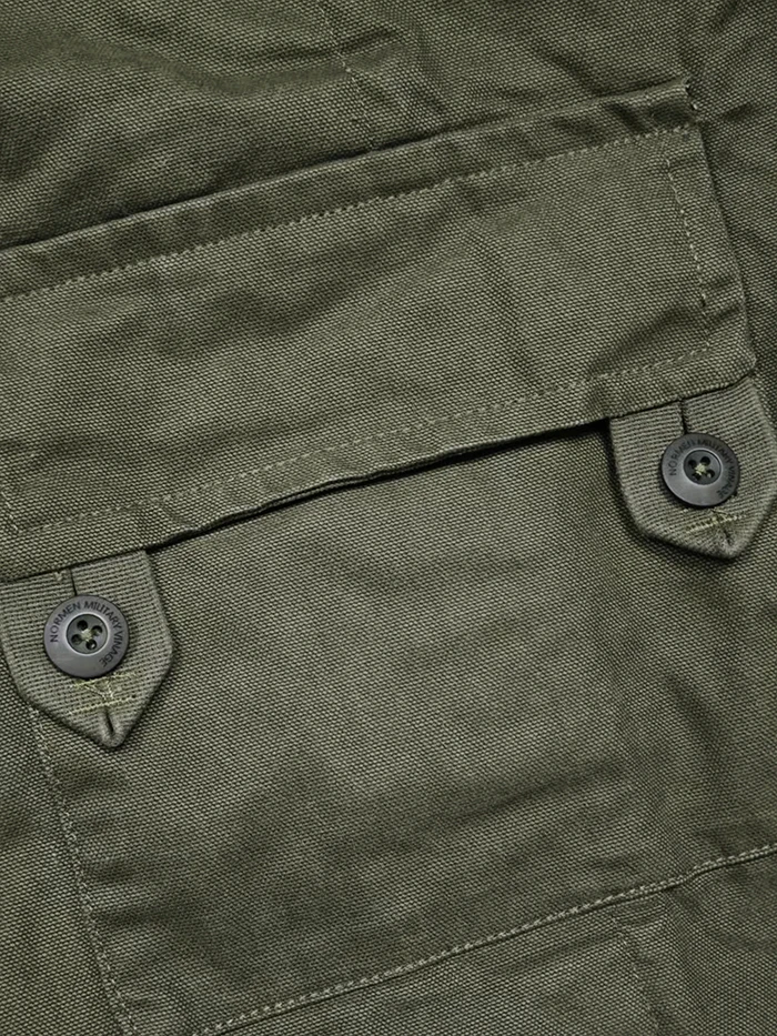 Swedish Motorcycle Jacket, Men's Retro Military Green Casual Cropped Jacket, 100% Cotton Canvas Workwear Asymmetric Safari Style