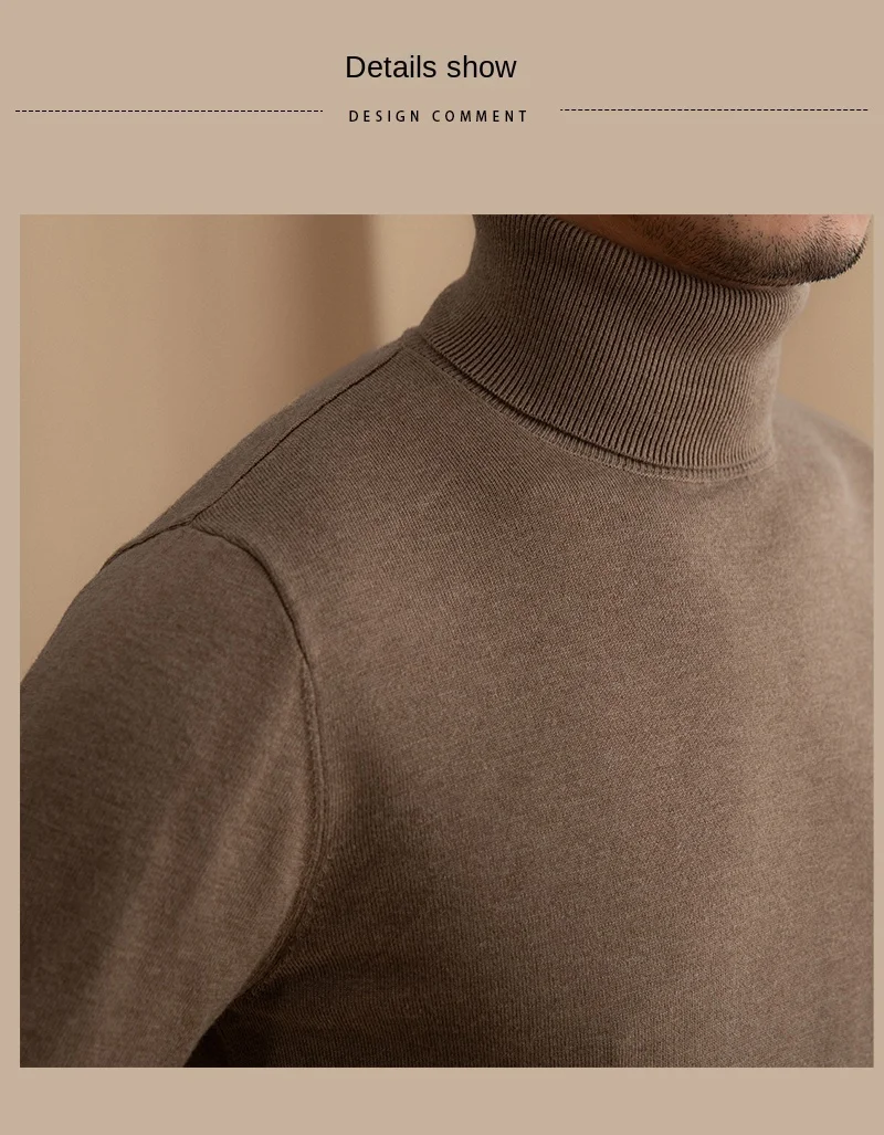 Mr. Deer San British Commuter Daily 30% Wool High Neck Slim Fit Sweater All-match Warm Base Sweater for Men