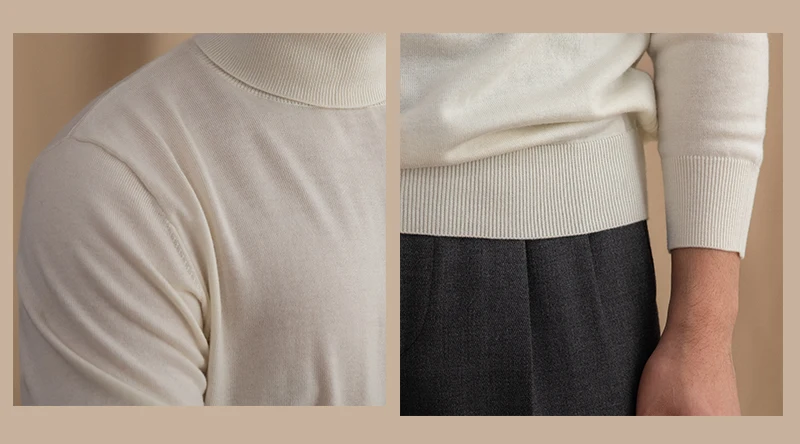 Mr. Deer San British Commuter Daily 30% Wool High Neck Slim Fit Sweater All-match Warm Base Sweater for Men