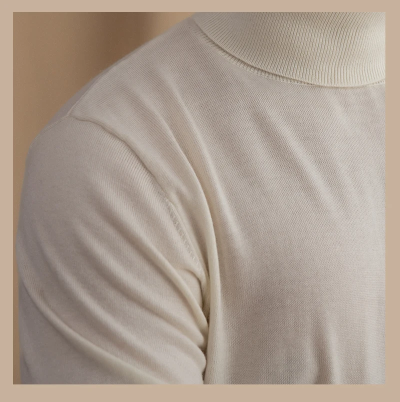 Mr. Deer San British Commuter Daily 30% Wool High Neck Slim Fit Sweater All-match Warm Base Sweater for Men