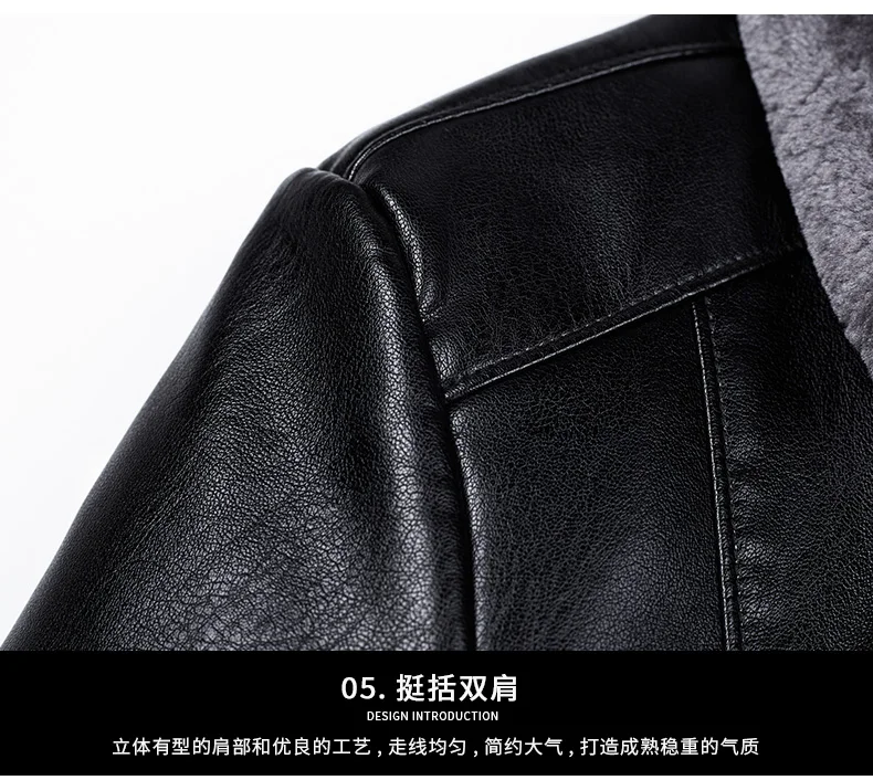 YX-225 Genuine Leather Jacket Men's Fur All-in-One Casual Thickening Plus Fleece Sheepskin Plus Fertilizer Plus Size Winter