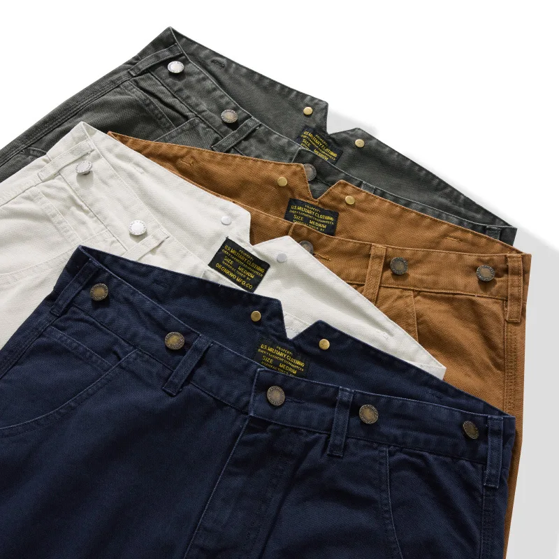 12OZ High-density Canvas YKK Zipper Wide-Legging Working Pants Ami Kaji Men's Pants