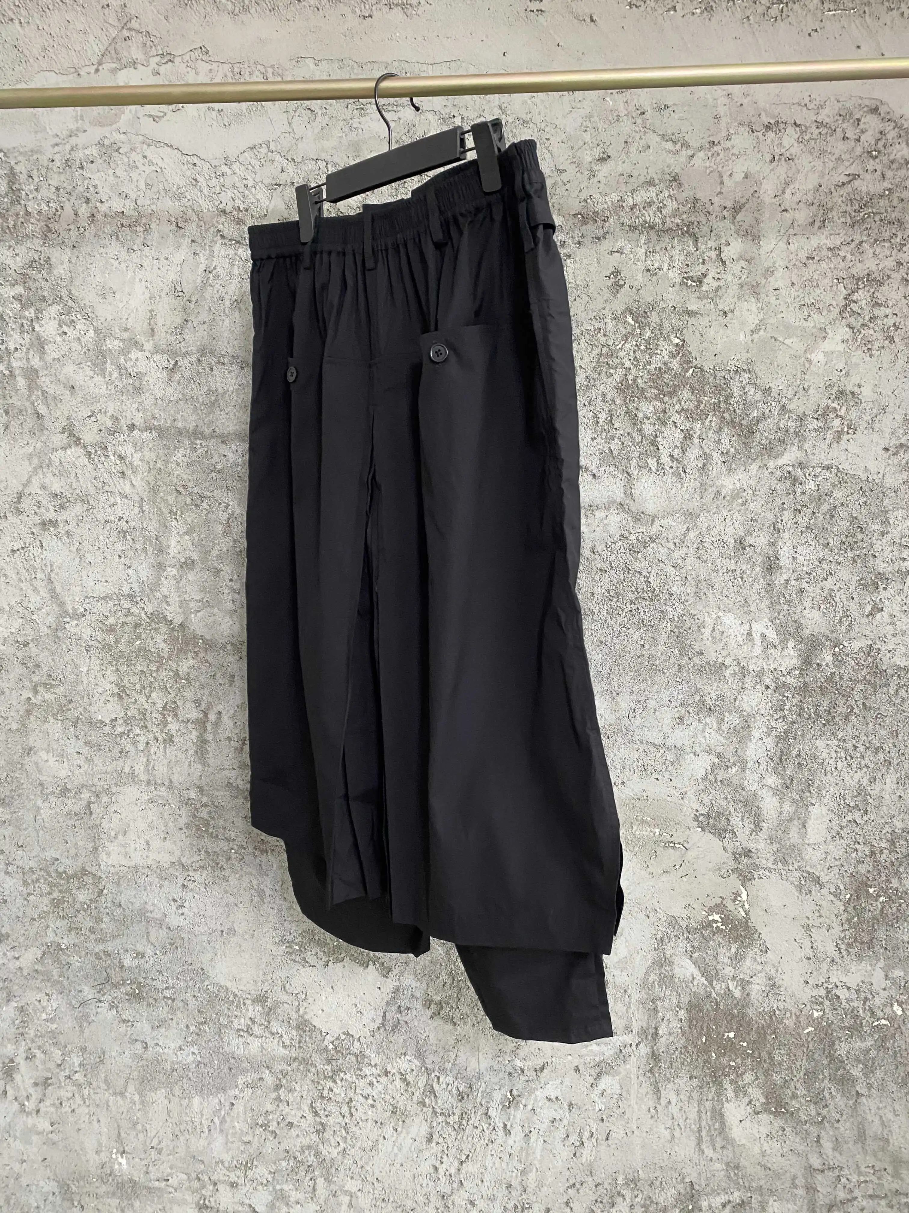 TOP-YAMAMOTO double-layered deconstructed caprix pants, Wang Yibo's same style pure cotton capsule shorts for men