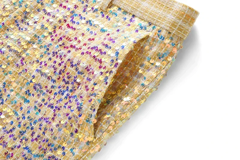 2024 Gold Sequined Mens Suit Two Piece,Wedding Party Dress Jacket and Trousers,Asian Size Mens Stage Performance Sets, 2024 New