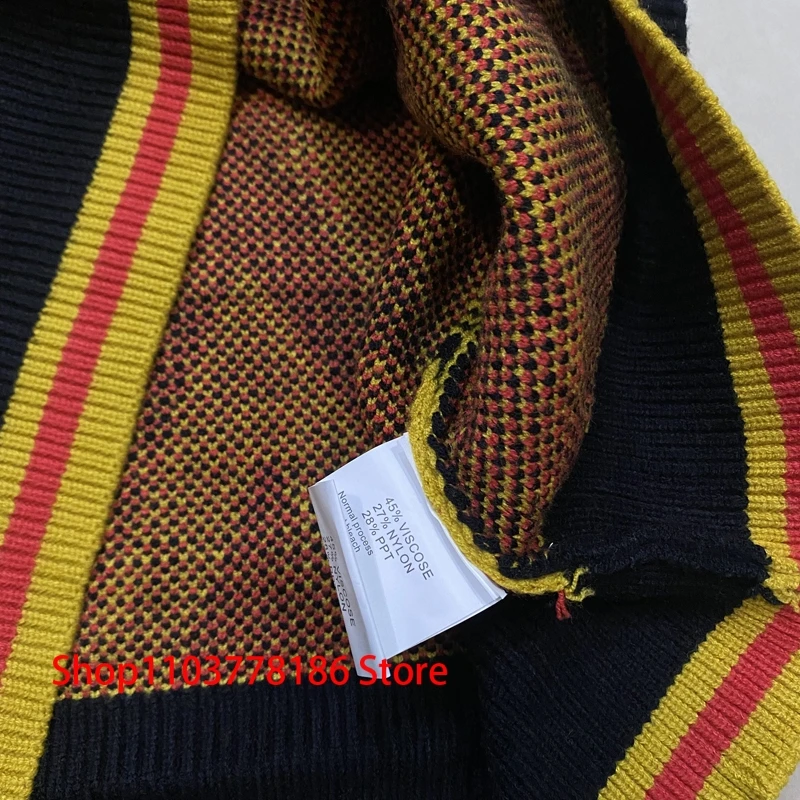 Streetwear Brand House of Errors Sweater Loose Casual Eye Jacquard Lapel Long Sleeve Men Women Knitwear Pullover