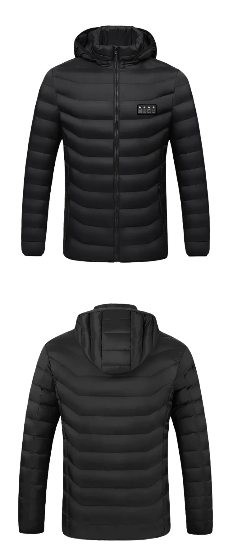 New Men'S Winter Four Control 21 Zone Intelligent Heating And Warming Fashionable And Casual Hooded Cotton Coat (No Power Bank)