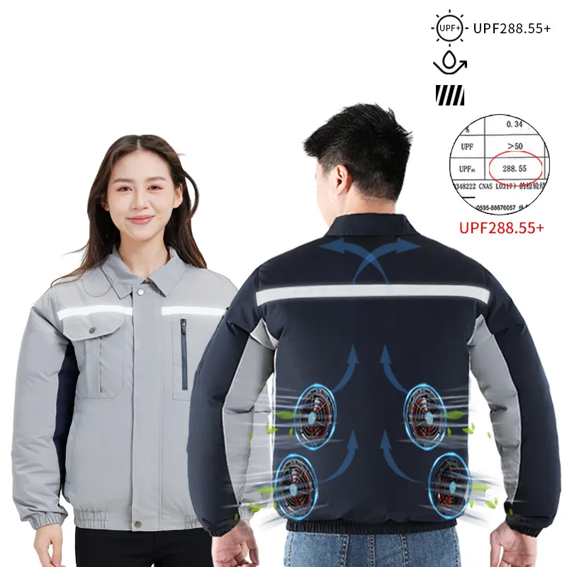 New Air Conditioning Clothes Fan Clothes Cooling Work Clothes Cooling Men'S Women'S Summer Sun Protection Clothes Outerwear