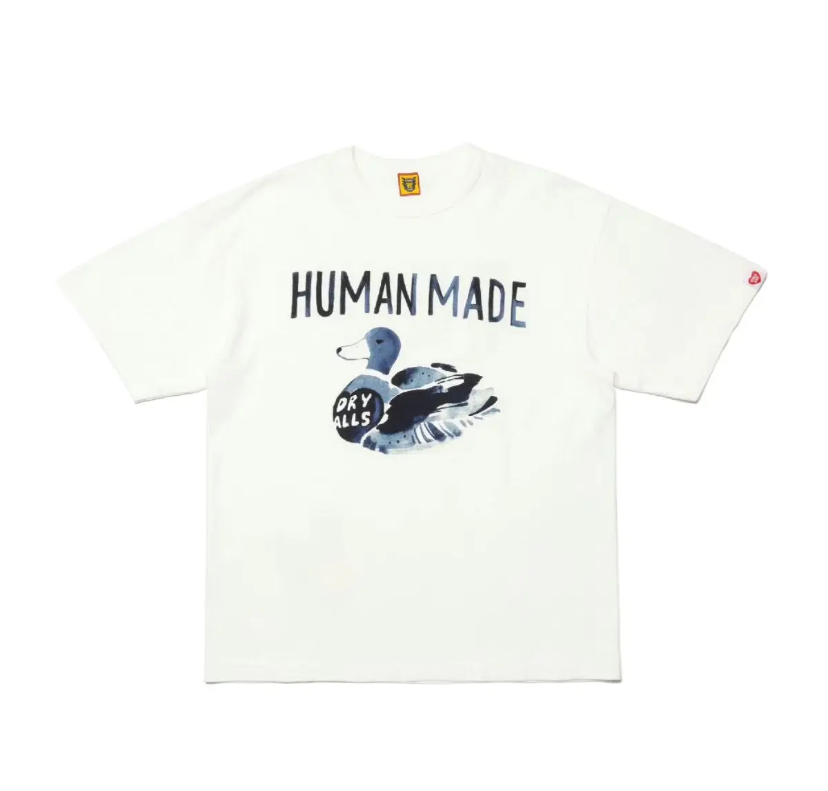 Human Made New Ink Wash Duck Slub Cotton T-Shirt, Loose Crewneck Cute Cartoon Summer Tee