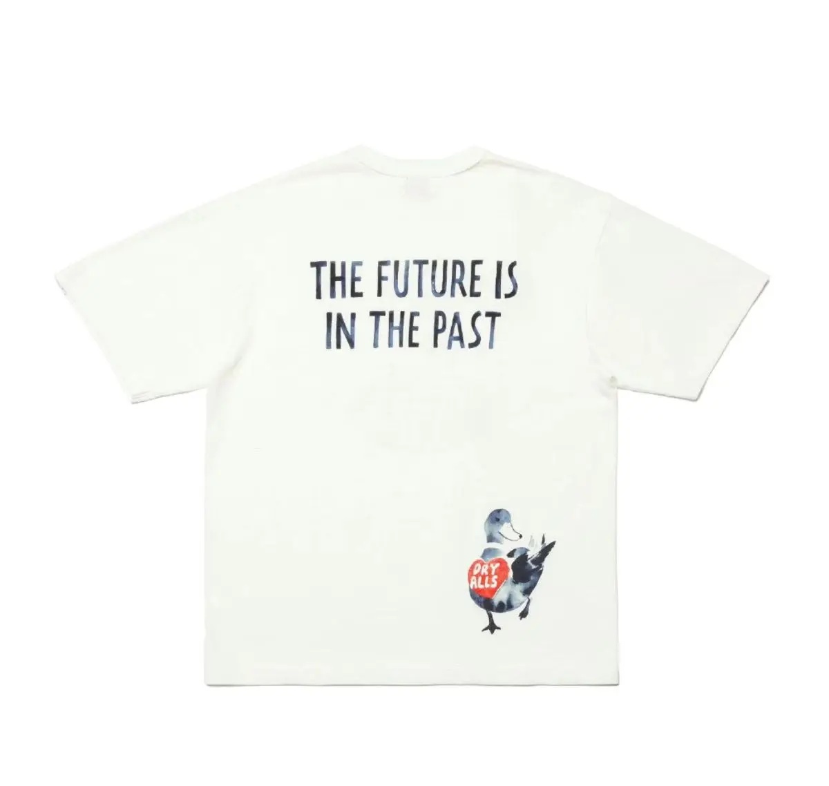 Human Made New Ink Wash Duck Slub Cotton T-Shirt, Loose Crewneck Cute Cartoon Summer Tee