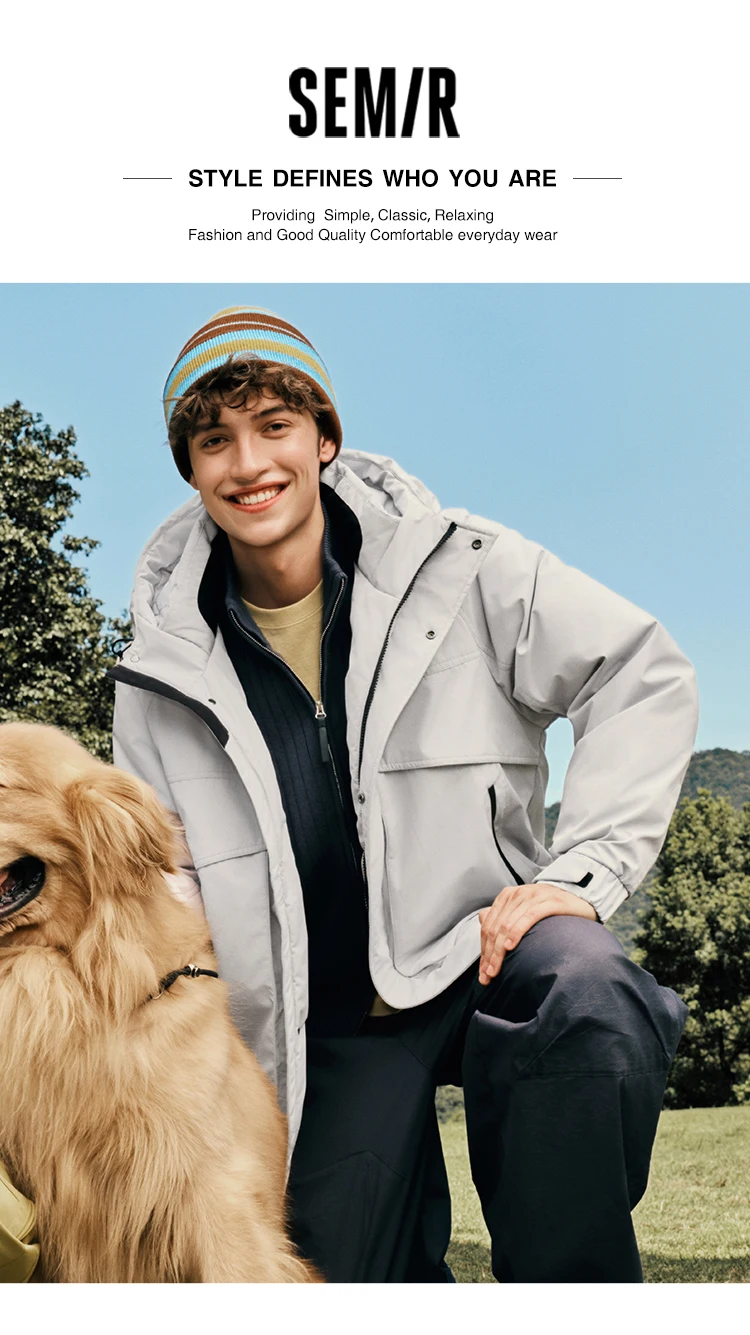 Semir Men Down Jacket Waterproof Windproof Stain Resistant Urban Workwear Style Outdoor Protection 2026 Winter Cold Weather