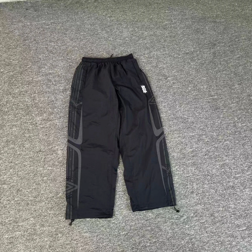 High Street Color Match Quick Dry Breathable Casual Trousers for Men and Women Elastic Waist Loose Baggy Pants Oversized