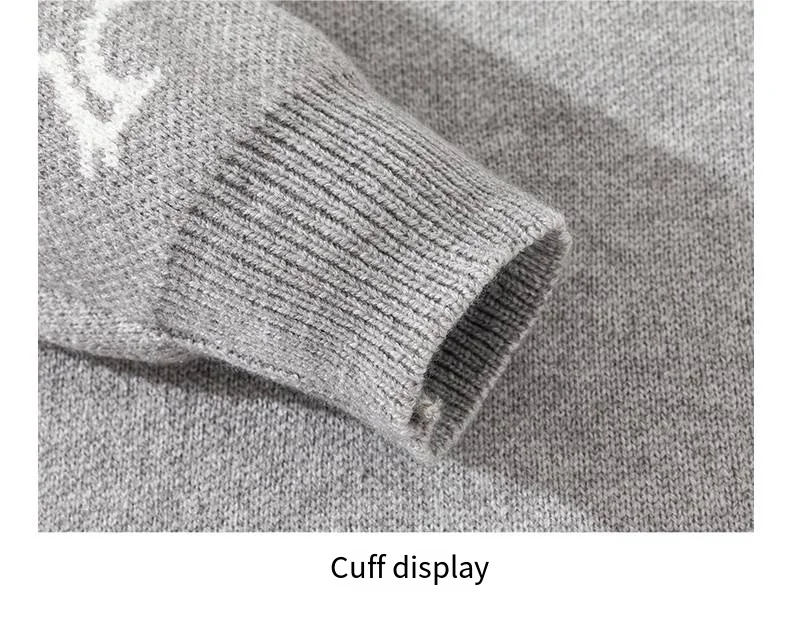 Best Seller Loose Man Long-Sleeved Knitwear Round Neck Striped Pattern Daily Commuting Winter New Trend Pullover Leisure Sweater