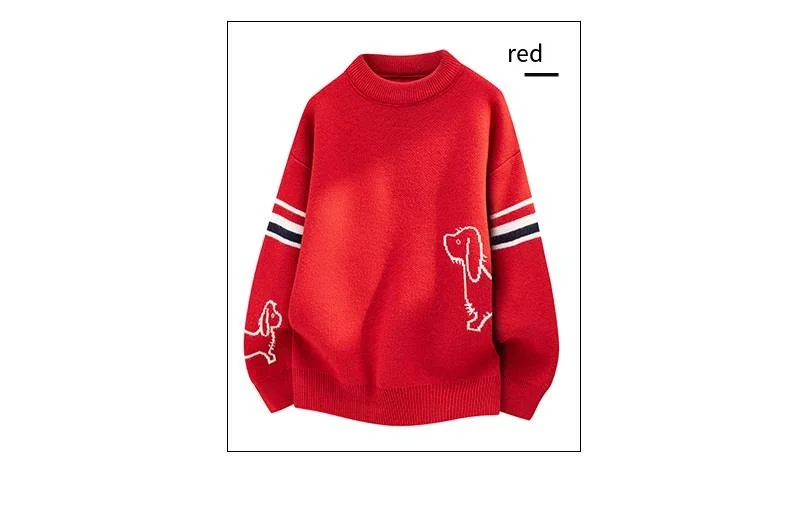 Best Seller Loose Man Long-Sleeved Knitwear Round Neck Striped Pattern Daily Commuting Winter New Trend Pullover Leisure Sweater