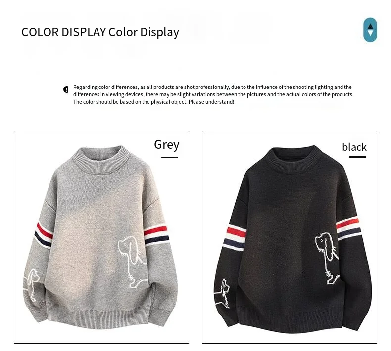 Best Seller Loose Man Long-Sleeved Knitwear Round Neck Striped Pattern Daily Commuting Winter New Trend Pullover Leisure Sweater