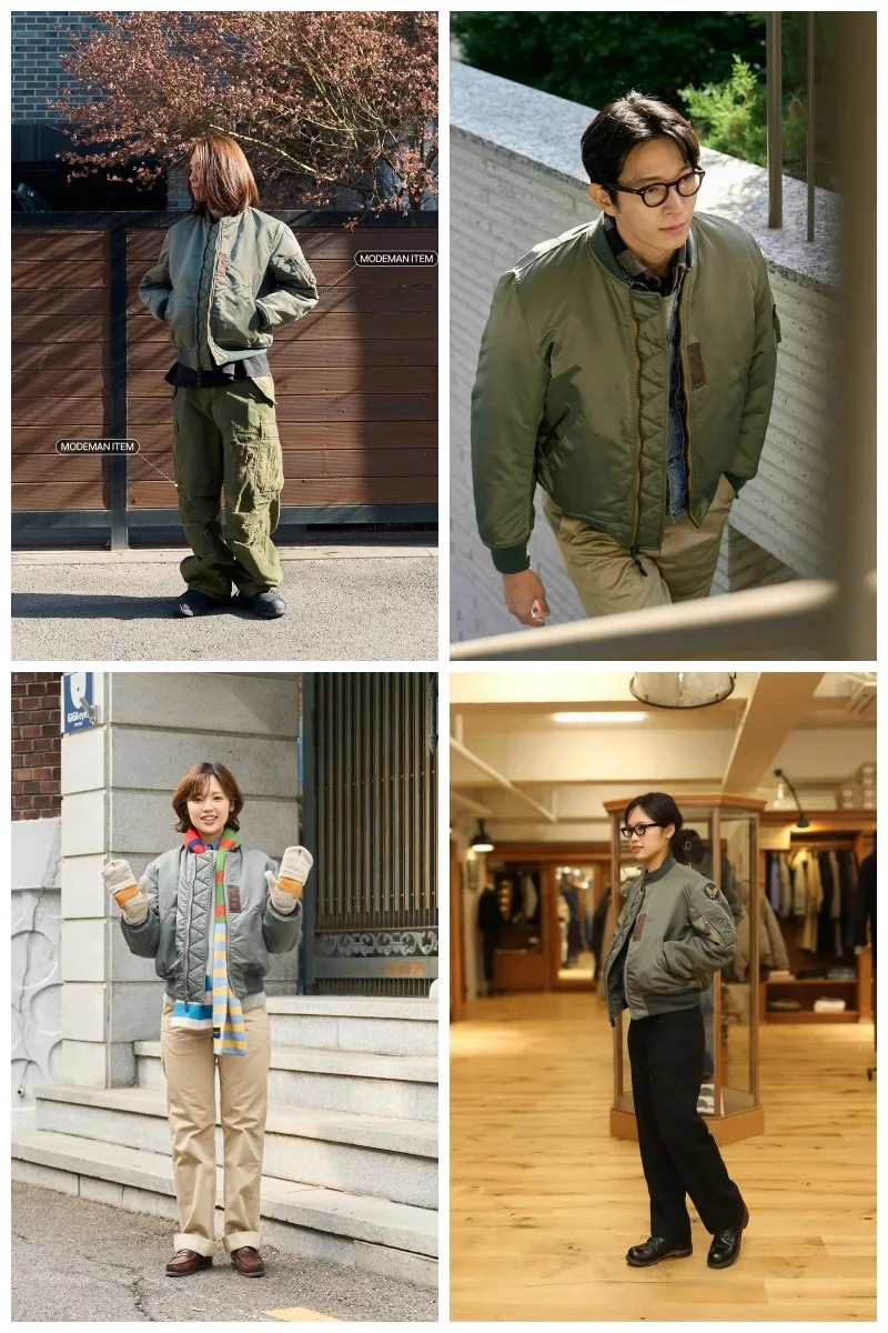 Replica 1955 USAF MA-1 SAME STYLE Bomber Flight Jacket Fall Winter Men's Military Coat Waterproof and Warm Autumn/winter style