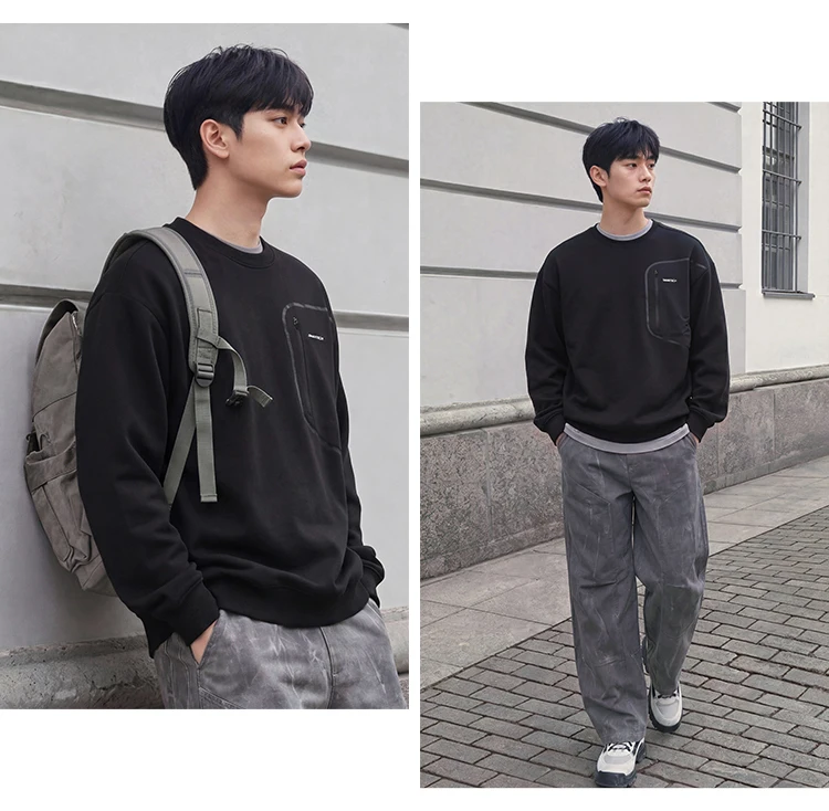 Semir Men Sweatshirt Moisture Wicking Quick Dry Crew Neck Outdoor Sport Utility Casual Autumn Pullover Daily Wear 2026