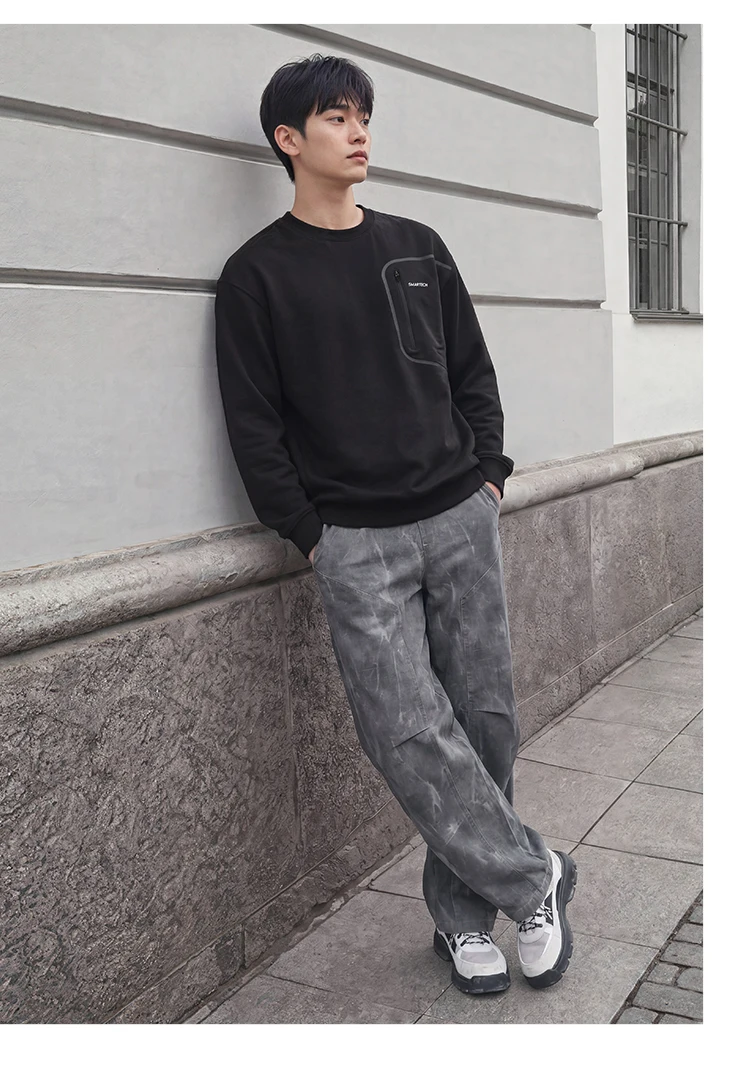 Semir Men Sweatshirt Moisture Wicking Quick Dry Crew Neck Outdoor Sport Utility Casual Autumn Pullover Daily Wear 2026
