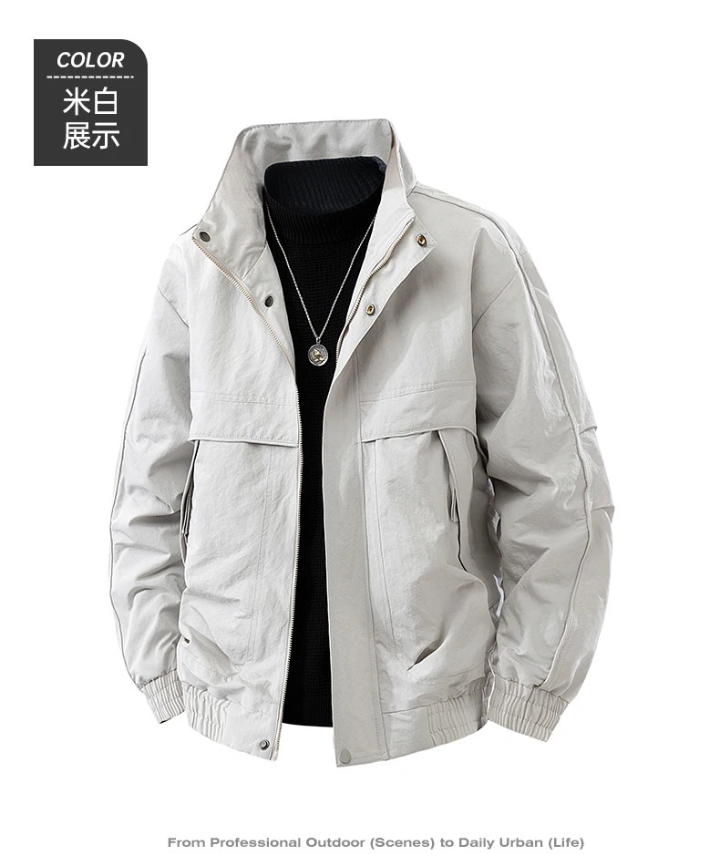 Jacket Men's Spring Autumn New Men Jacket Solid Color Jackets Casual Coat Men's Business Coats Size M-3XL 4XL 5XL