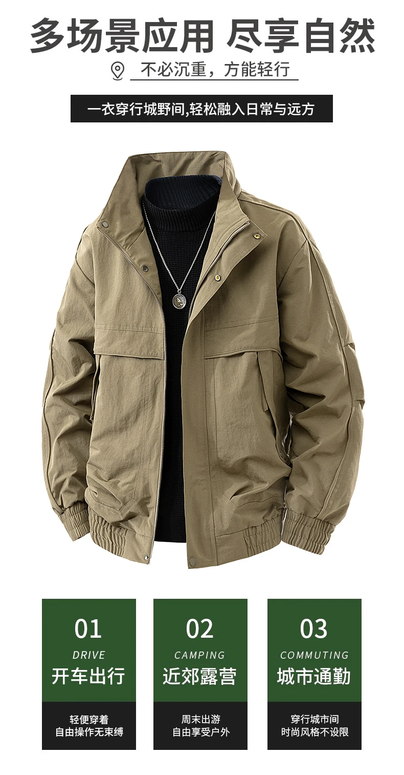 Jacket Men's Spring Autumn New Men Jacket Solid Color Jackets Casual Coat Men's Business Coats Size M-3XL 4XL 5XL