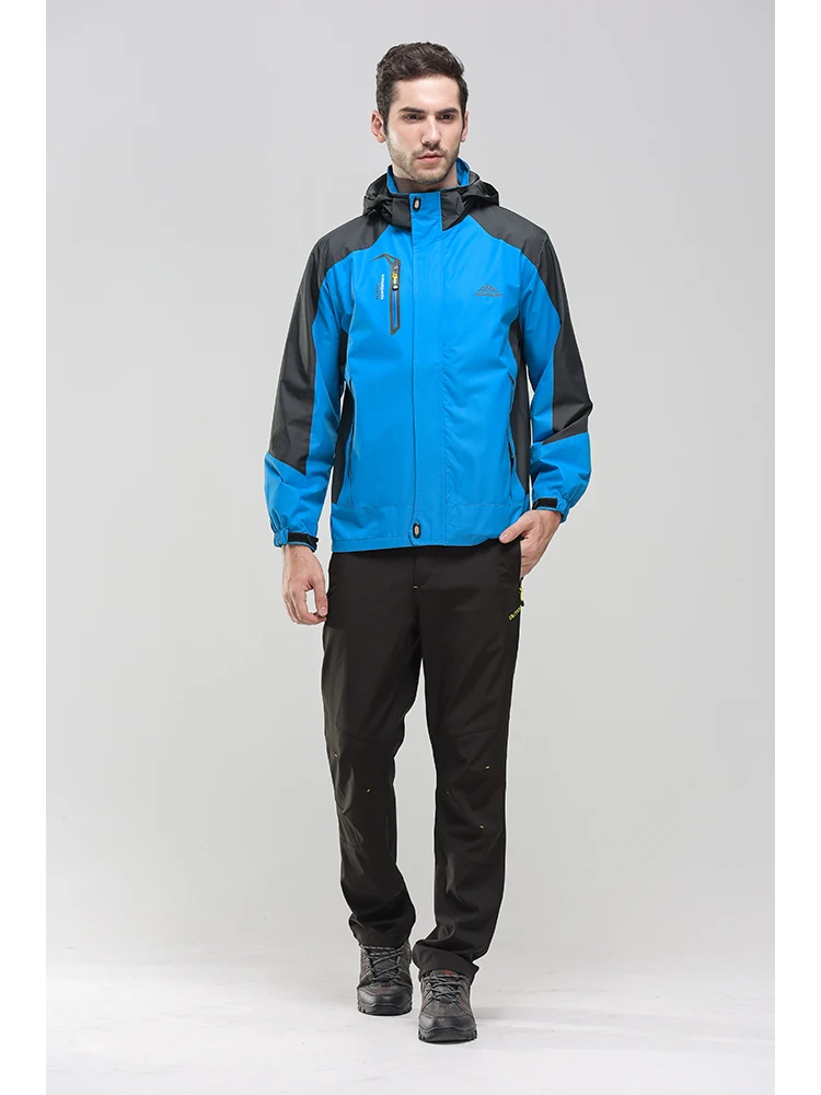 Men's Lightweight Waterproof Rain Jacket 5000mm Windbreaker Lined Casual Spring Autumn Fishing Hiking Outdoor Leisure Jacket